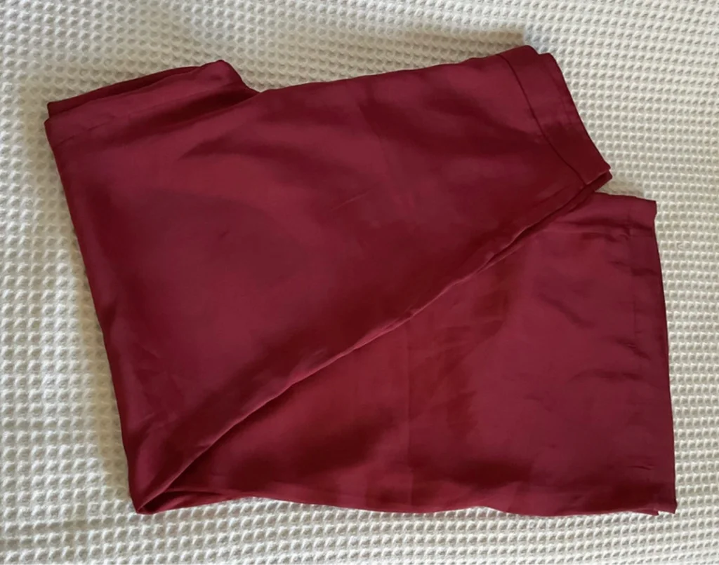 🔥-20%🔥 Pantalon Large Satiné – Bordeaux Profond T.S – photo 7